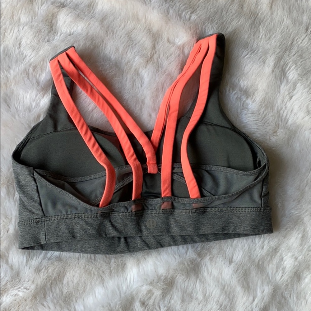 lululemon athletica Gray and Coral Sports Bra